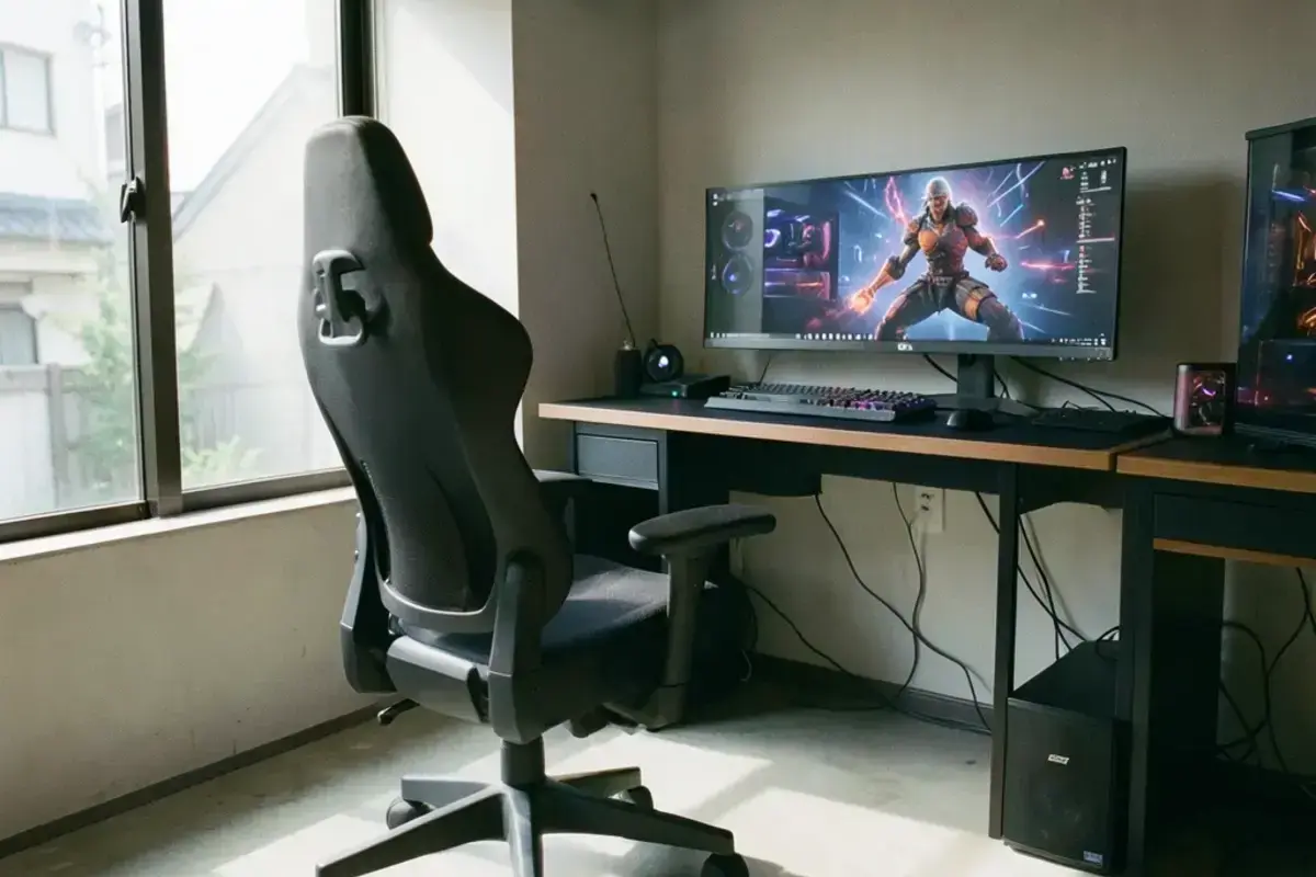朝の光が差し込むハスビネ・ゲームセンターの静かなゲーム席